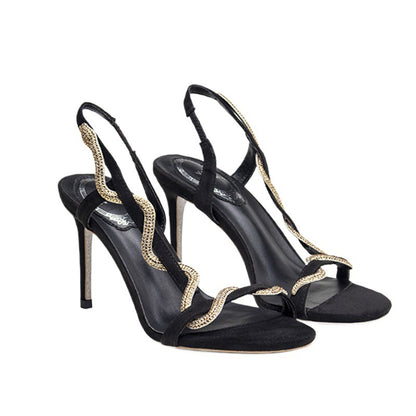 One-strap high-heeled shoes